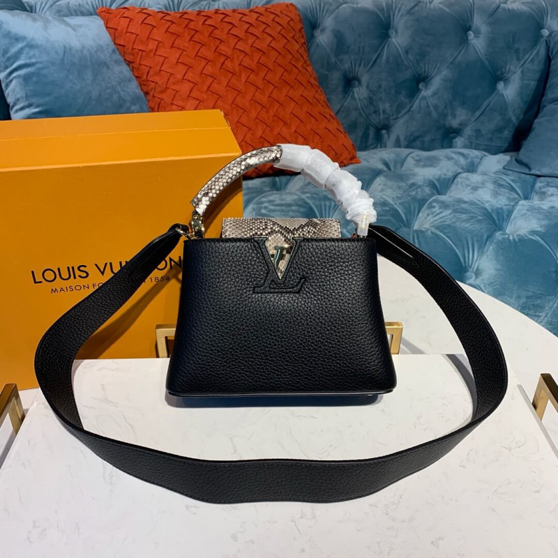 Wholesale Luxury Louis Vuitton Taurillon And Python Leather Capucines Mini N97075