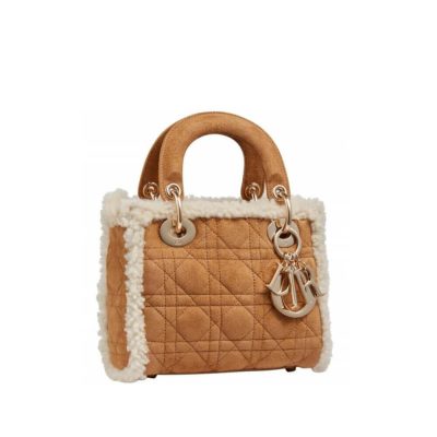 Wholesale Luxury Mini Lady Dior Bag In Camel-Colored Shearling M0505