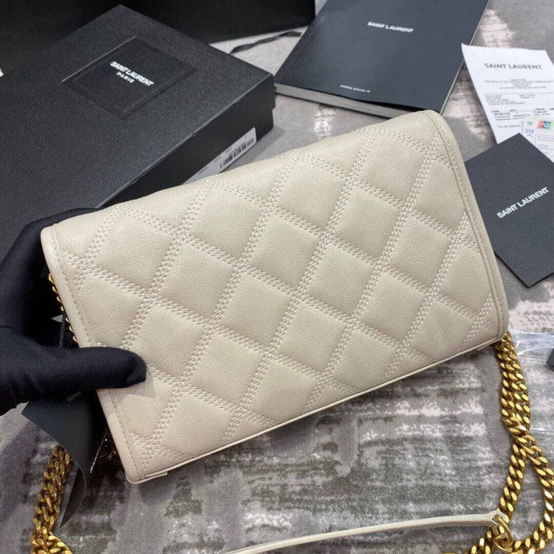 Wholesale Luxury Saint Laurent Becky Chain Wallet In Quilted Lambskin 585031 - Image 9