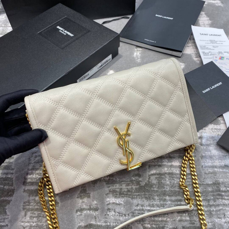 Wholesale Luxury Saint Laurent Becky Chain Wallet In Quilted Lambskin 585031
