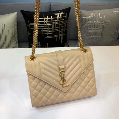 Wholesale Luxury Saint Laurent Grain Leather Envelope Medium Bag 487206