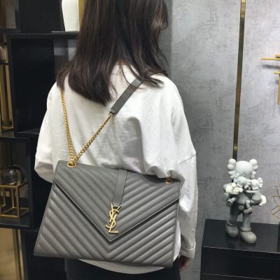 Alternative view of Wholesale Luxury Saint Laurent Grain Leather Large Envelope Chain Bag 396910