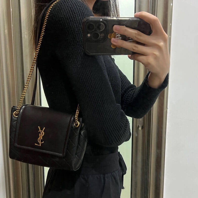 Wholesale Luxury Saint Laurent Nolita Mini Leather Shoulder Bag 672738 Black - Image 3