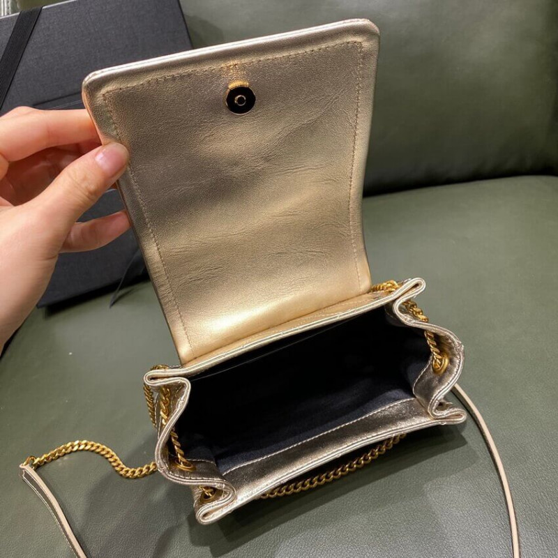 Wholesale Luxury Saint Laurent Nolita Mini Leather Shoulder Bag 672738 Champagne Gold - Image 16