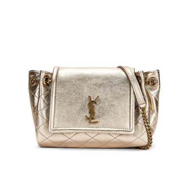 Wholesale Luxury Saint Laurent Nolita Mini Leather Shoulder Bag 672738 Champagne Gold