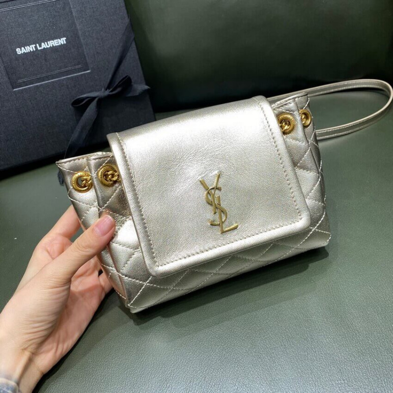 Wholesale Luxury Saint Laurent Nolita Mini Leather Shoulder Bag 672738 Champagne Gold - Image 10