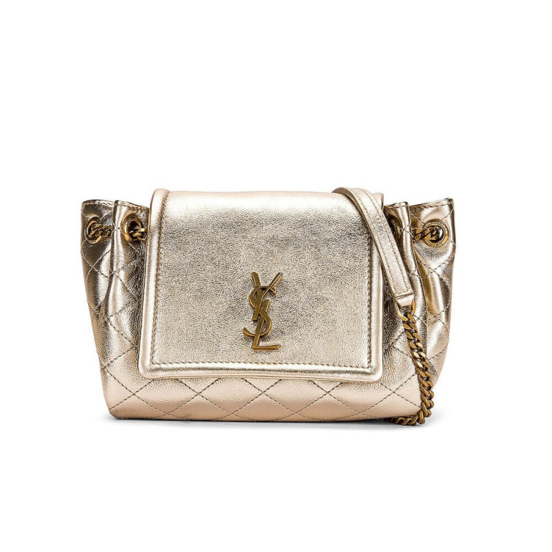 Wholesale Luxury Saint Laurent Nolita Mini Leather Shoulder Bag 672738 Champagne Gold
