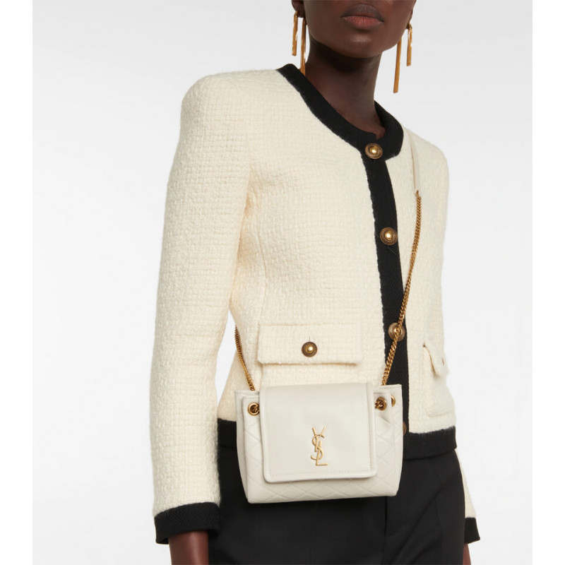 Wholesale Luxury Saint Laurent Nolita Mini Leather Shoulder Bag 672738 White - Image 2