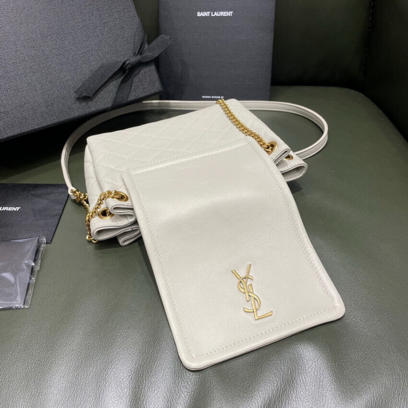 Wholesale Luxury Saint Laurent Nolita Mini Leather Shoulder Bag 672738 White - Image 12