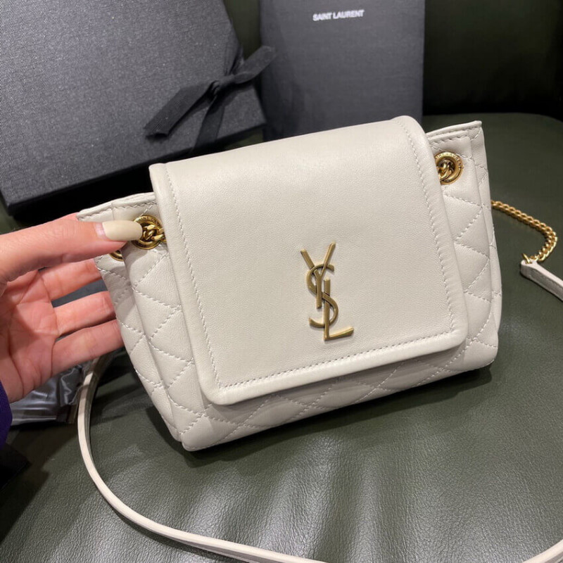 Wholesale Luxury Saint Laurent Nolita Mini Leather Shoulder Bag 672738 White - Image 5