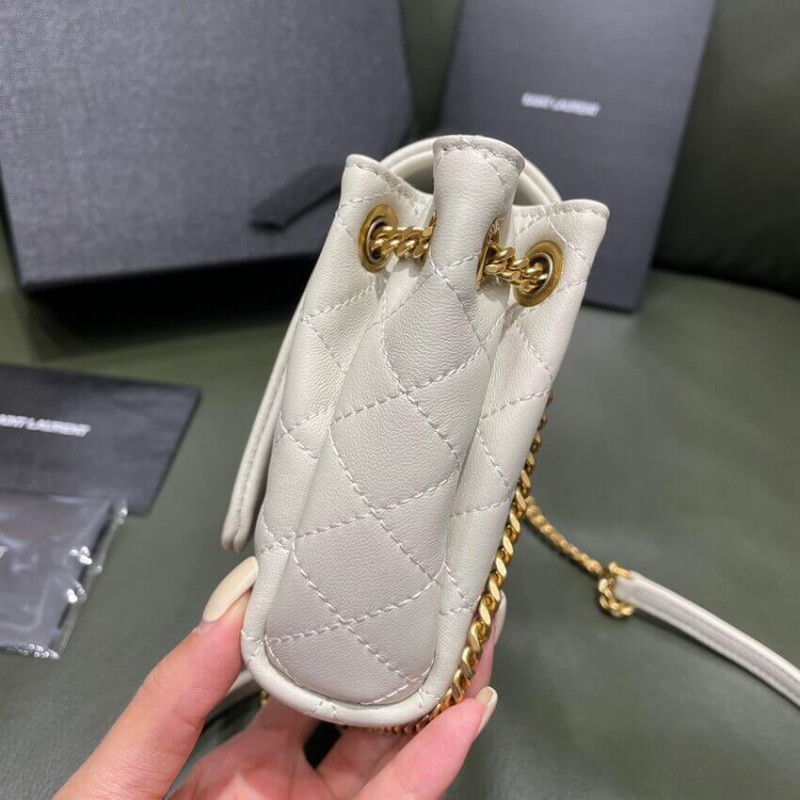 Wholesale Luxury Saint Laurent Nolita Mini Leather Shoulder Bag 672738 White - Image 6