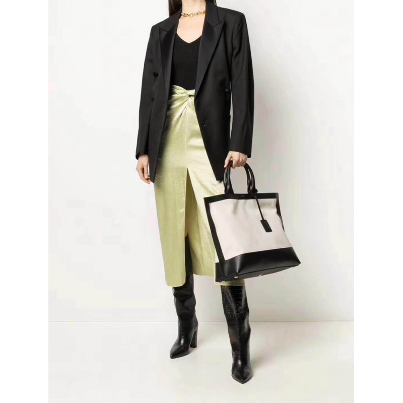 Wholesale Luxury Saint Laurent Shopping Tag En Cuir Et Toile 619757 - Image 2