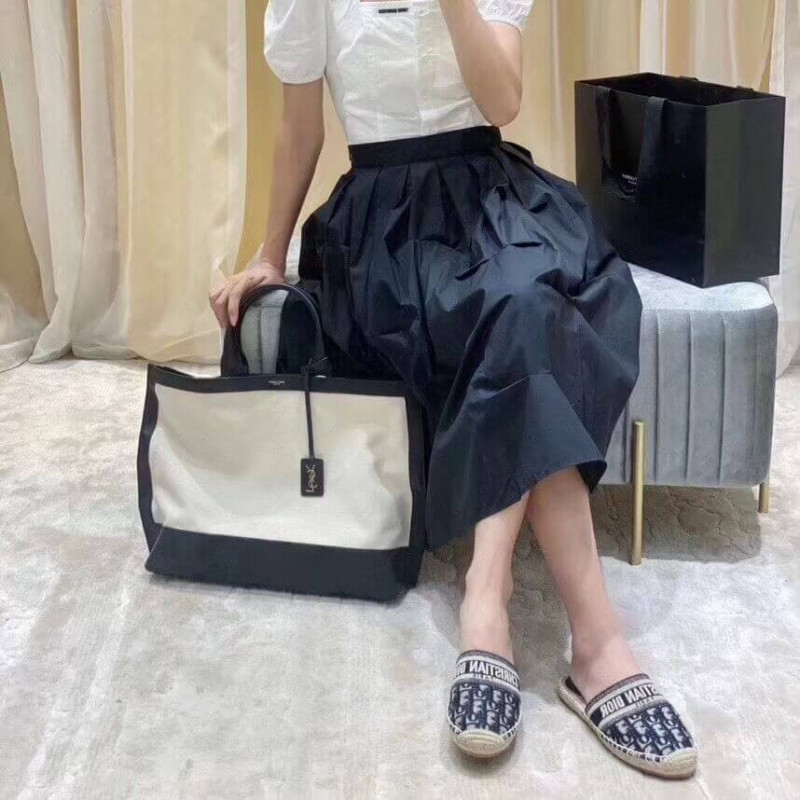 Wholesale Luxury Saint Laurent Shopping Tag En Cuir Et Toile 619757 - Image 4