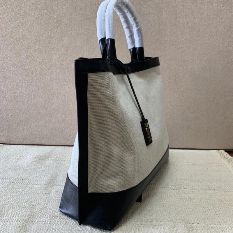 Wholesale Luxury Saint Laurent Shopping Tag En Cuir Et Toile 619757 - Image 8