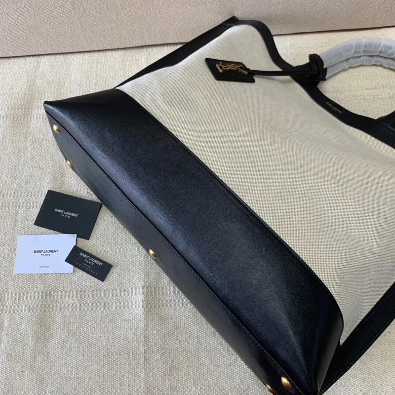 Wholesale Luxury Saint Laurent Shopping Tag En Cuir Et Toile 619757 - Image 9