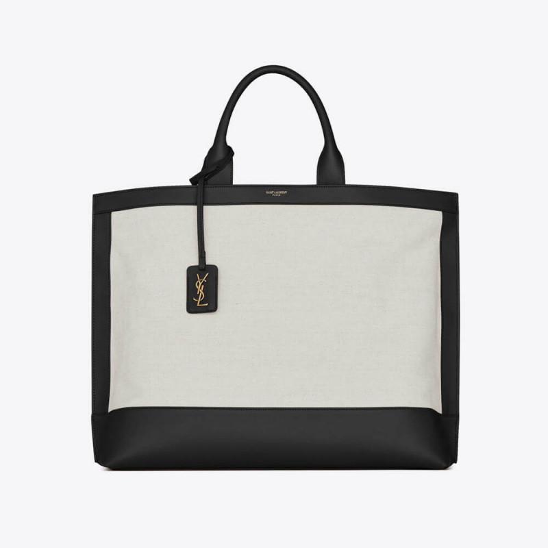Wholesale Luxury Saint Laurent Shopping Tag En Cuir Et Toile 619757