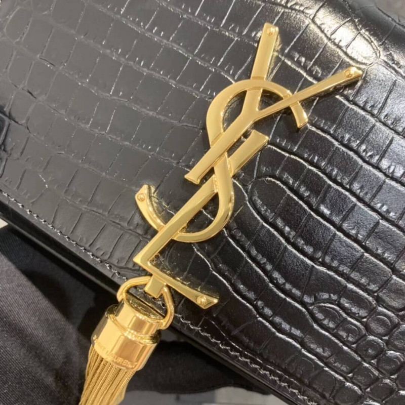 Wholesale Luxury Saint Laurent Small Kate Tassel Chain Bag In Crocodile Leather 354120 - Image 4