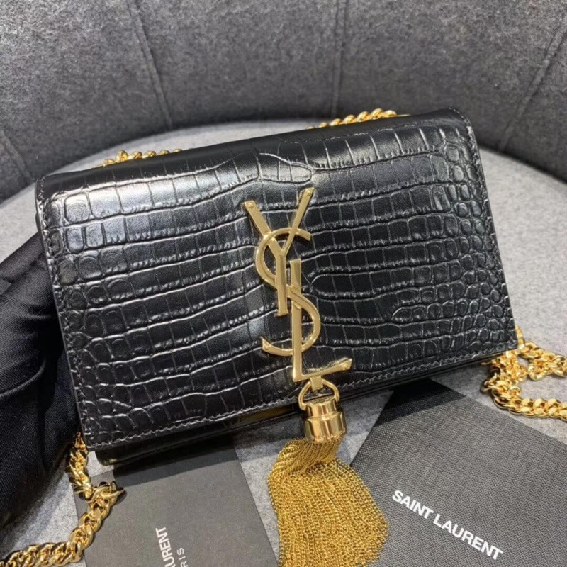 Wholesale Luxury Saint Laurent Small Kate Tassel Chain Bag In Crocodile Leather 354120