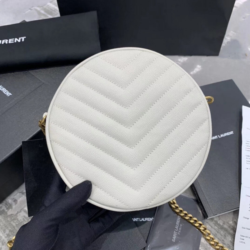 Wholesale Luxury Saint Laurent Vinyle Round Camera Bag In Chevron-Quilted Grain Leather 6104361 - Image 2
