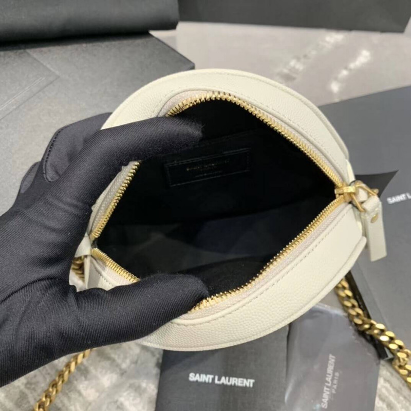 Wholesale Luxury Saint Laurent Vinyle Round Camera Bag In Chevron-Quilted Grain Leather 6104361 - Image 5