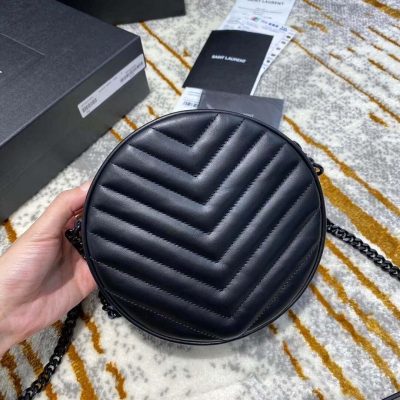Alternative view of Wholesale Luxury Saint Laurent Vinyle Round Camera Bag In Chevron-Quilted Smooth Leather 6104361