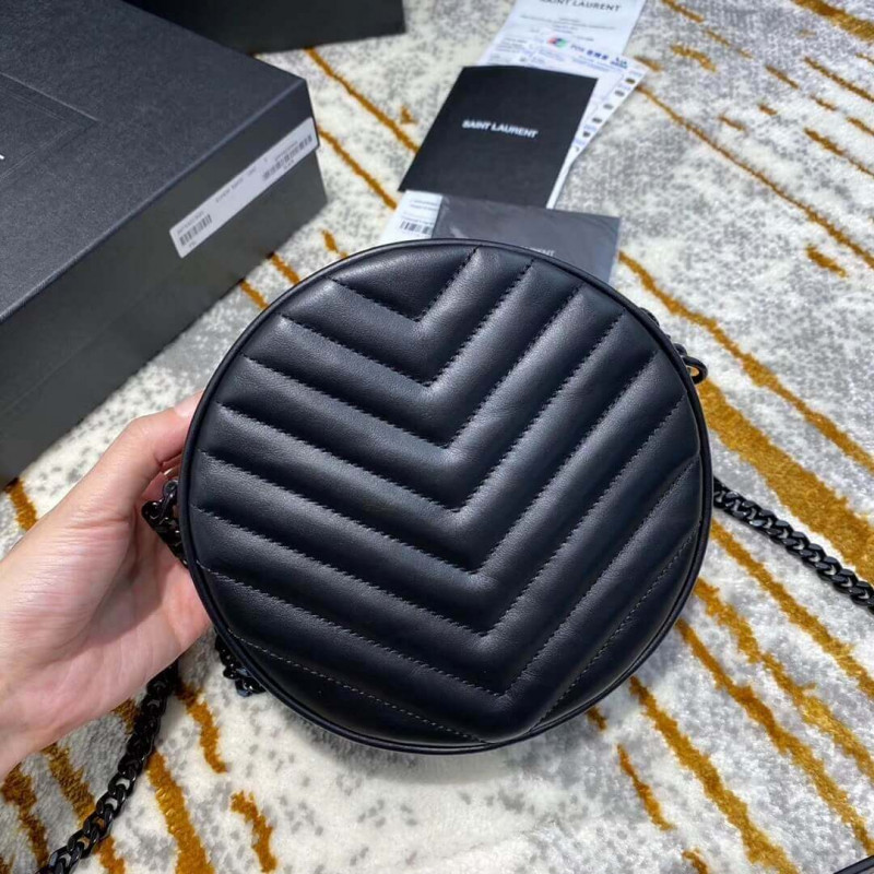 Wholesale Luxury Saint Laurent Vinyle Round Camera Bag In Chevron-Quilted Smooth Leather 6104361 - Image 2