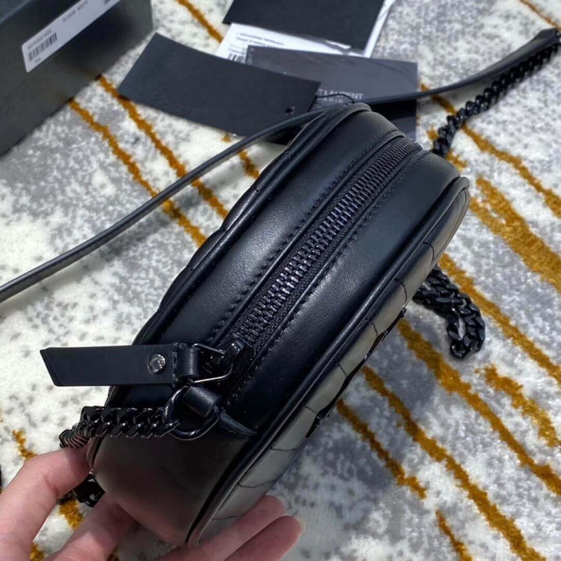 Wholesale Luxury Saint Laurent Vinyle Round Camera Bag In Chevron-Quilted Smooth Leather 6104361 - Image 5