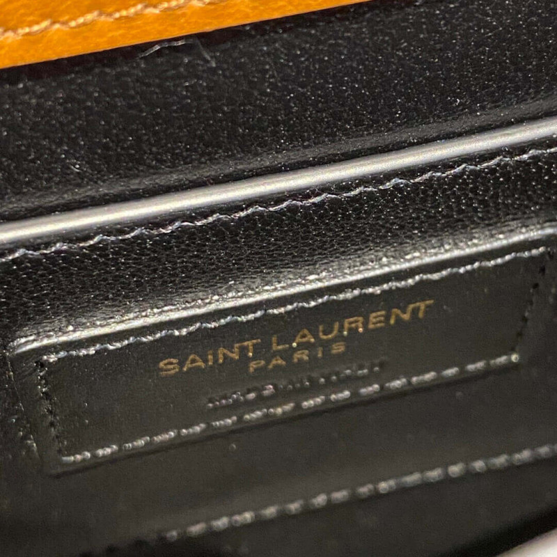 Wholesale Luxury Ysl Saint Laurent Cassandra Mini Top Handle Bag In Caiman Embossed Leather 602716 Brown - Image 13