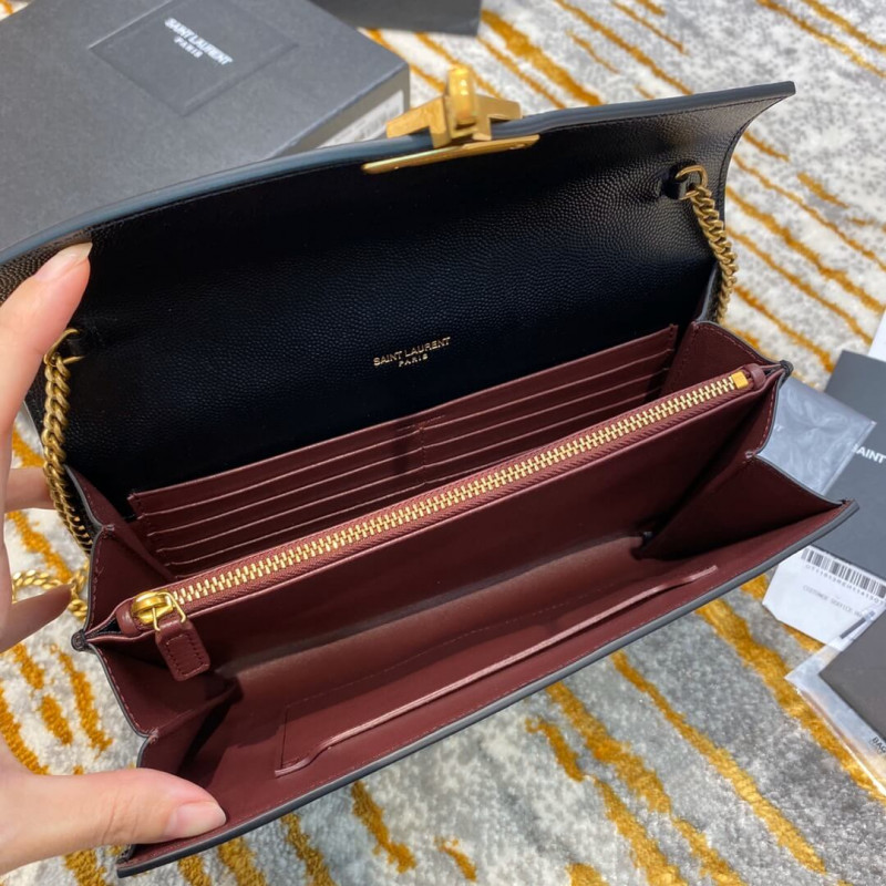 Wholesale Luxury Ysl Saint Laurent Cassandra Wallet On Chain In Grain Leather 582334 - Image 10