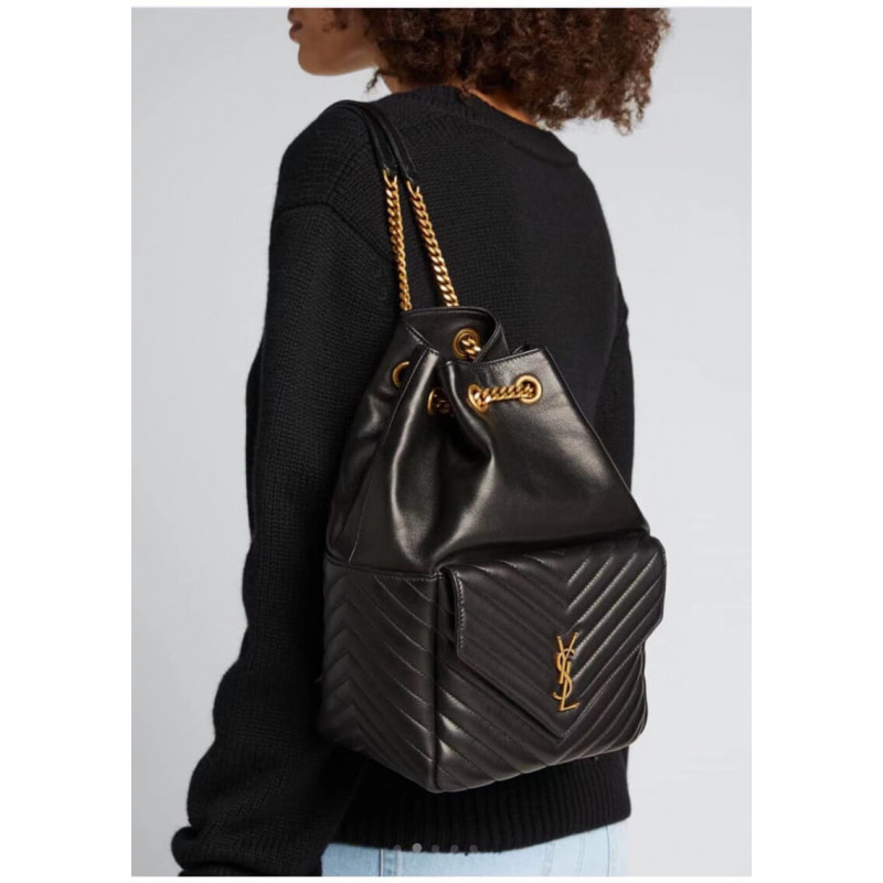 Wholesale Luxury Ysl Saint Laurent Joe Backpack 672609 In Black Lambskin - Image 7