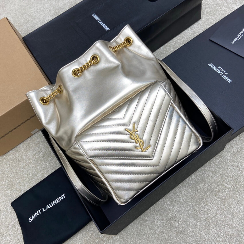 Wholesale Luxury Ysl Saint Laurent Joe Backpack 672609 In Champagne Gold Lambskin - Image 11