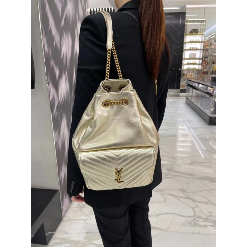 Wholesale Luxury Ysl Saint Laurent Joe Backpack 672609 In Champagne Gold Lambskin - Image 5