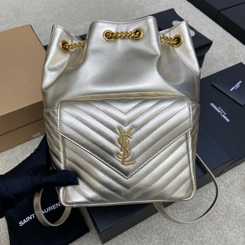 Wholesale Luxury Ysl Saint Laurent Joe Backpack 672609 In Champagne Gold Lambskin - Image 7