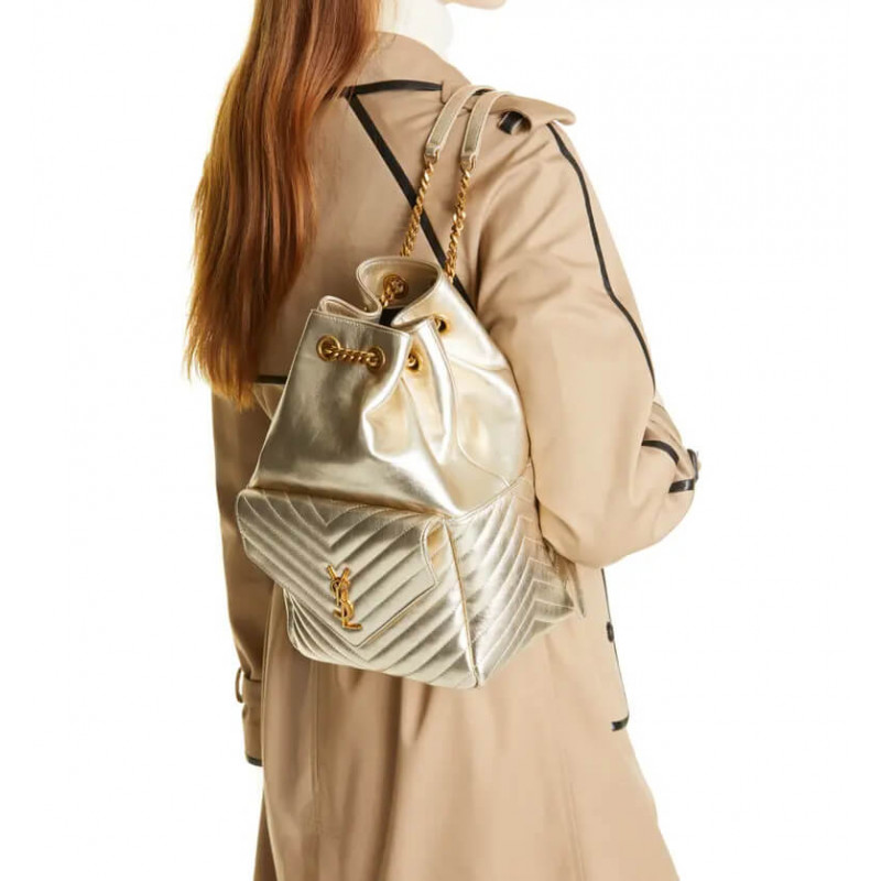 Wholesale Luxury Ysl Saint Laurent Joe Backpack 672609 In Champagne Gold Lambskin