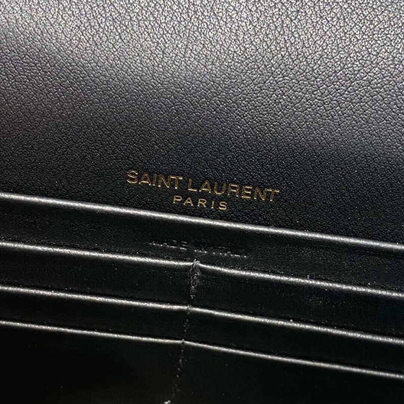 Wholesale Luxury Ysl Saint Laurent Kate Chain Wallet With Tassel In Crocodile Embossed Leather 452159 - Image 12