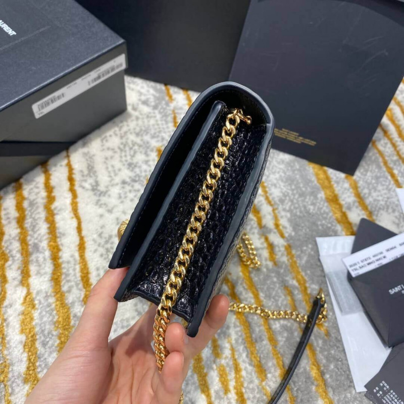 Wholesale Luxury Ysl Saint Laurent Kate Chain Wallet With Tassel In Crocodile Embossed Leather 452159 - Image 5