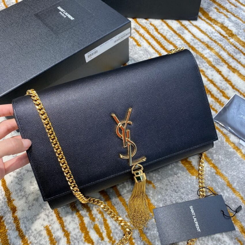 Wholesale Luxury Ysl Saint Laurent Kate Medium With Tassel In Grain De Poudre Leather 354119 Black - Image 3