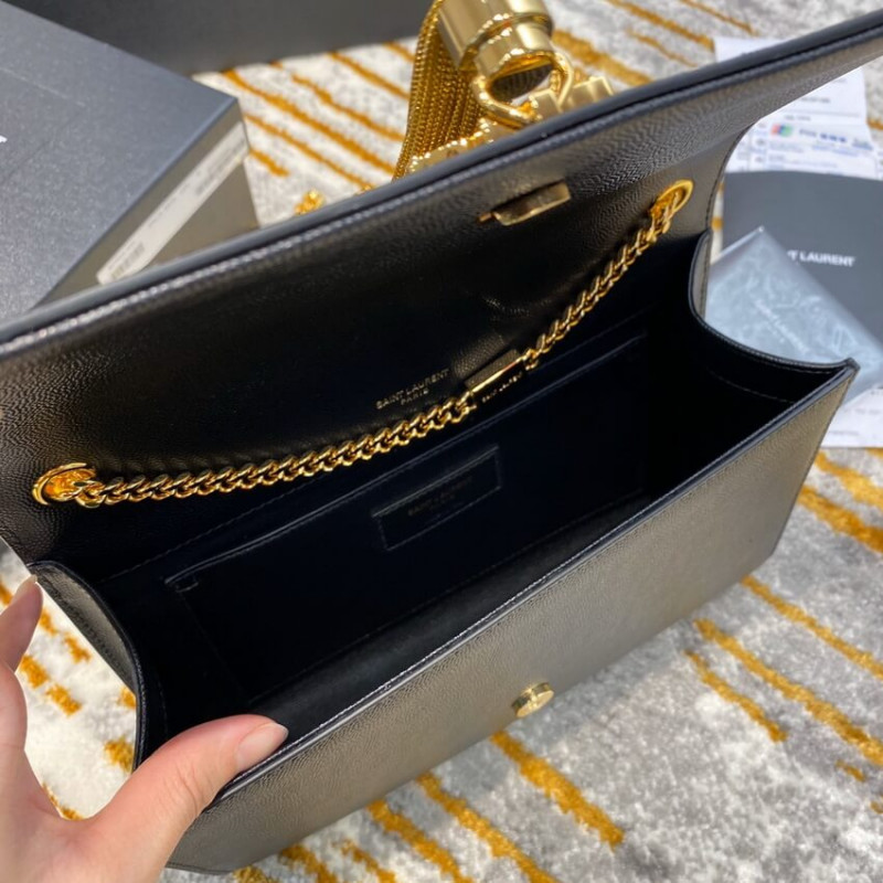 Wholesale Luxury Ysl Saint Laurent Kate Medium With Tassel In Grain De Poudre Leather 354119 Black - Image 9