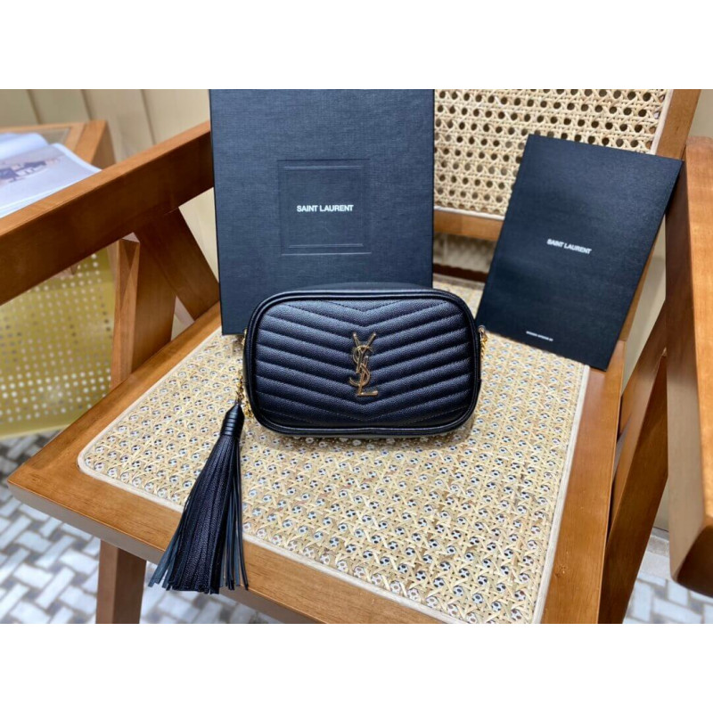 Wholesale Luxury Ysl Saint Laurent Lou Mini Camera Bag 585040 In Grain Leather Black - Image 4
