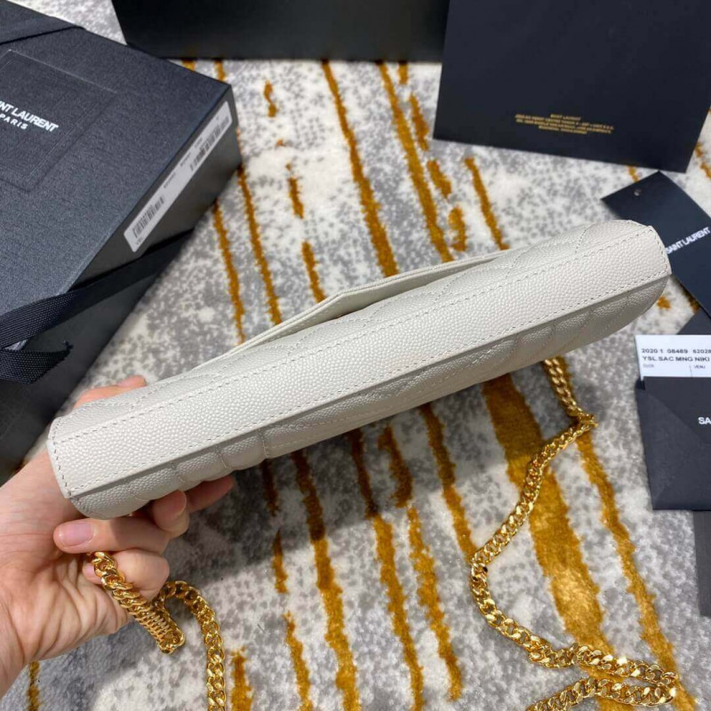 Wholesale Luxury Ysl Saint Laurent Monogram Chain Wallet In Mix Matelasse Grain Leather 620280 - Image 11