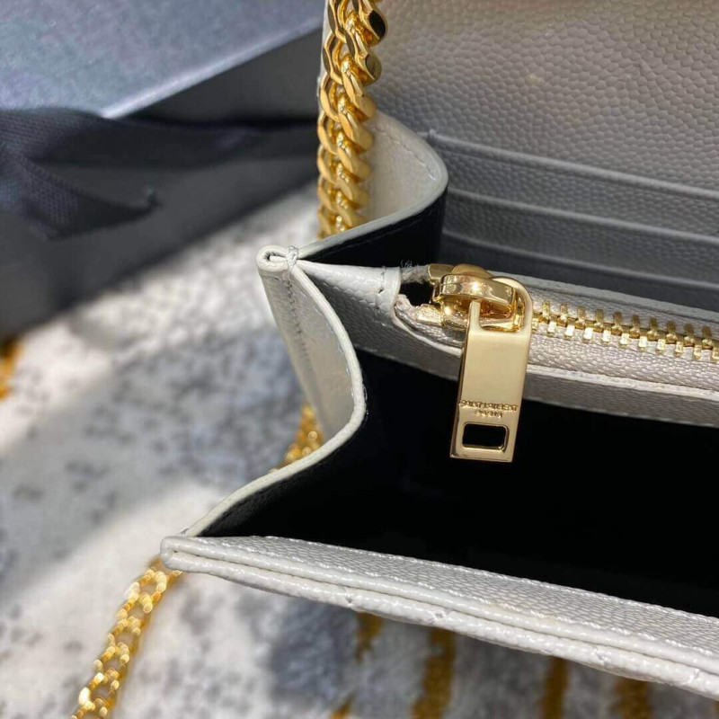 Wholesale Luxury Ysl Saint Laurent Monogram Chain Wallet In Mix Matelasse Grain Leather 620280 - Image 15