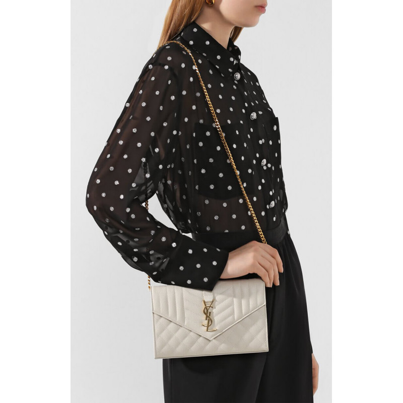 Wholesale Luxury Ysl Saint Laurent Monogram Chain Wallet In Mix Matelasse Grain Leather 620280 - Image 3