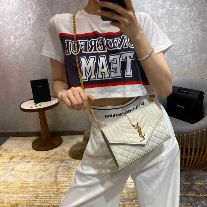 Wholesale Luxury Ysl Saint Laurent Monogram Chain Wallet In Mix Matelasse Grain Leather 620280 - Image 5