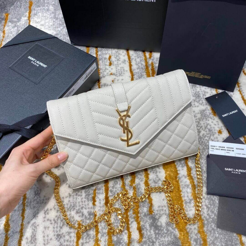 Wholesale Luxury Ysl Saint Laurent Monogram Chain Wallet In Mix Matelasse Grain Leather 620280 - Image 7