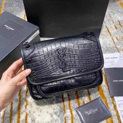 Wholesale Luxury Ysl Saint Laurent Niki Baby In Soft Crocodile-Embossed Leather 533037