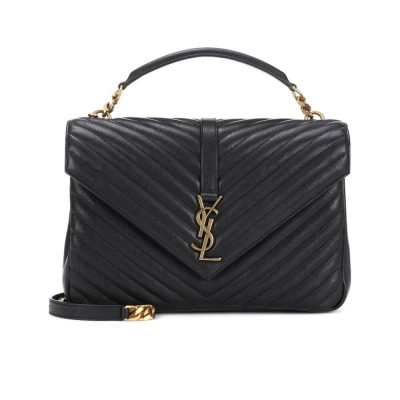 Wholesale Luxury Ysl Saint Laurent Sheepskin Matelasse Chevron Monogram Large College Satchel 392738 Black