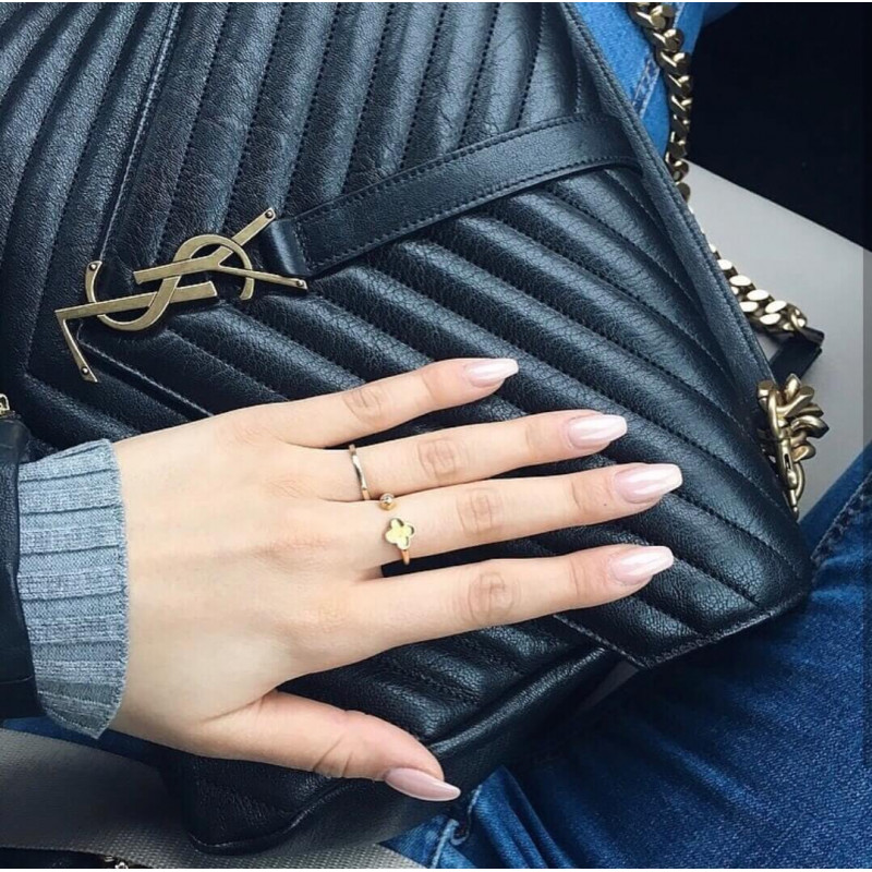 Wholesale Luxury Ysl Saint Laurent Sheepskin Matelasse Chevron Monogram Large College Satchel 392738 Black - Image 7