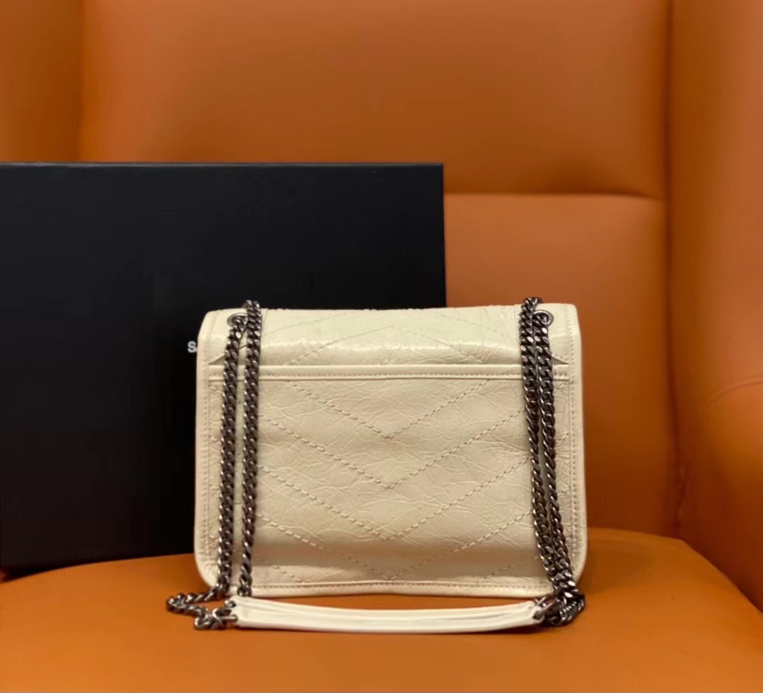 Wholesale Luxury Ysl Saint Laurent Niki Baby Mini Quilted Crinkled Glossed-Leather Shoulder Bag 6331600En04 - Image 3