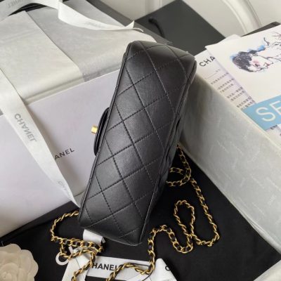 Alternative view of Wholesale Luxury Chanel Lambskin Mini Flap Bag With Top Handle Black As2431