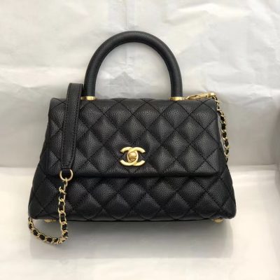 Wholesale Luxury Chanel Coco Handle Black 24*14*10Cm A92990